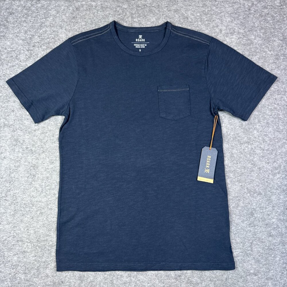 Roark Shirt Mens Small Blue Midweight Organic Cotton Sustainable Pocket Surf T
